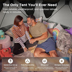 Space Acacia Lite Camping Tent | 2/3/4/8 Person Pop Up Tents for Camping | Lightweight & Durable Beach Tent | Level 7 Wind Resistance, UPF 50+ | Quick Setup for Camping & Backyard