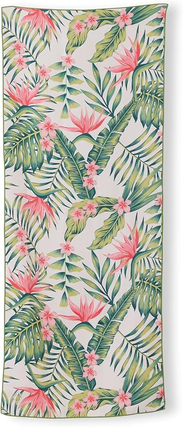 Nomadix Original Towel - Perfect for Beach, Pool, Travel, Camping, Yoga - Made with Recycled Materials - Super Absorbent - Sand Resistant -Palms Pink - 72.5" x 30"
