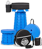 Collapsible Stool With 3-in-1 Cushioned Carry Case, 400lbs Max Weight, Lightweight Portable Retractable Foldable Telescoping Camping Stool for Adults Outdoor Fishing Hiking Travel BBQ