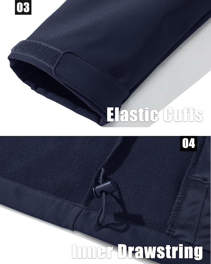 MAGCOMSEN Men's Fleece Lined Softshell Jacket Waterproof Windbreaker Rain Jacket for Tactical Hiking