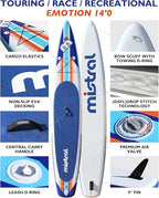 Mistral Stand Up Inflatable Paddle Board Racing & Touring Board 13'2"/ 14' Race Board, Backpack with Wheels, Durable ISUP for Youth & Adult, w/Premium SUP Accessories