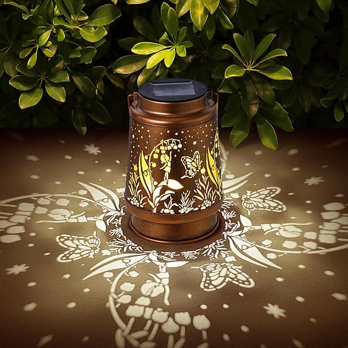 Solar Lanterns Outdoor Waterproof Butterfly Fairy Garden Decorations Gifts for Women Gifts for Mom Grandma Birthday Gifts Hanging Solar Lanterns Outdoor for Garden Decoration, Patio, Lawn, Passageway
