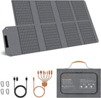 80W Foldable Solar Panel, Portable Solar Charger with 4 Ports (DC/USB-C/2xUSB-A) & 7-in-1 Connector, Waterproof & 23% High Efficiency for Camping RV, Compatible with Power Stations Phones