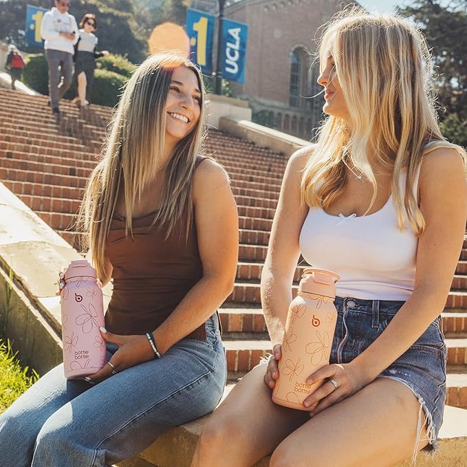 BOTTLE BOTTLE 32oz Insulated Water Bottle Stainless Steel Sport Water Bottle with Straw Dual-use Lid Design for Gym with Pill Box