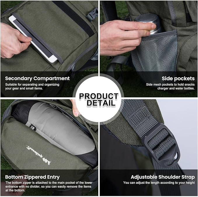 MOUNTAINTOP 40L Hiking Backpack Lightweight Travel Backpack for Men&Women Outdoor Camping Backpacking