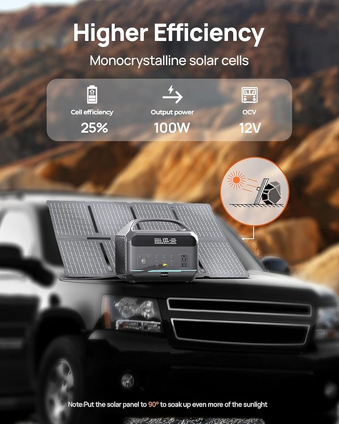 DaranEner Portable Power Station 600W with Solar Panel 80W, 288Wh LiFePO4 Battery Backup w/2 AC Outlets, 1.7H Fast Charging Solar Generator for Camping, RV Travel, Home Emergencies