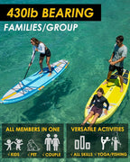 MOUSA 10‘8/11'×35" Extra Wide Inflatable Stand Up Paddle Board, Stable Paddleboard SUP for 2 People/Family, Anti-Slip Full EVA Deck, 3 Handles, 100L Backpack, All-Round Sup Board, Big Fin