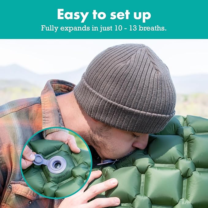 Ultralight Sleeping Mat - Inflatable & Compact Camping Air Mattress for Backpacking, Hiking