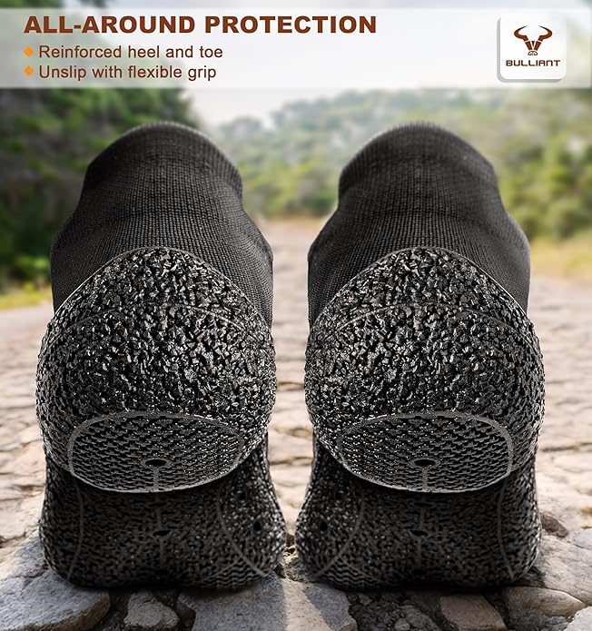 BULLIANT Men Slipper Socks,Grip Socks Hiking Water Shoes Barefoot Shoes for Outdoor Walking Exercises