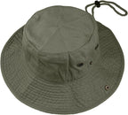 Wide Brim Hiking Fishing Safari Boonie Bucket Hats 100% Cotton UV Sun Protection for Men Women Outdoor Activities