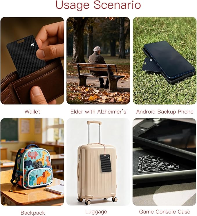 2025 New Wallet Tracker Card for Apple Find My (iOS Only) [Apple MFi Certified] 0.07 inch Super Slim 1 Year Battery Bluetooth Smart Finder GPS Item Locator for iPhone iPad