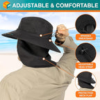 SUN CUBE Wide Brim Sun Hat Men Women, Fishing Hats Sun UV Protection, Mens Hiking Bucket Hat Safari Beach Boonie, UPF 50+