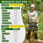 Mosquito Suit, Bug Net Pants & Jacket with Hood, Full Body Bug Suit for Gardening & Outdoor Protection from Bugs, Flies, Gnats, No-See-Ums & Midges, Mosquito Clothing for Women & Men, M Size