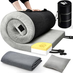 Willpo CertiPUR-US Memory Foam Camping Mattress with Travel Bag and 2 Interchangeable Covers, Lightweight Portable Sleeping Pad for Tents, Guest Beds, Home