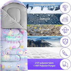 Sleeping Bags for Adults Youth Kids,3D Printing Camping Sleeping Bag for Girls Boys Lightweight Waterproof Cold/Warm Weather Sleeping Bag for 3 Seasons