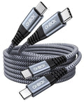 Short USBC to USBC Cable 3FT, 60W USB Type C Fast Charging Cable for Car, Durable iPhone USB C Charger Cable USB C Cord for iPhone 17/16/15/Pro Max/Plus, Samsung Galaxy and More-2Pack