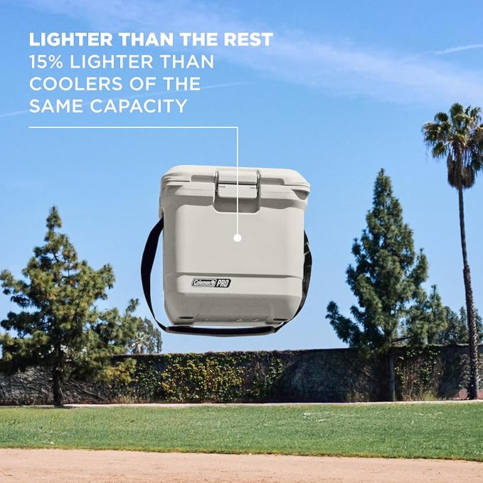 Coleman Pro Heavy-Duty 25qt Ultra-Light Premium Hard Cooler, Extra-Thick Insulation Keeps Ice up to 3 Days, 36-Can Capacity
