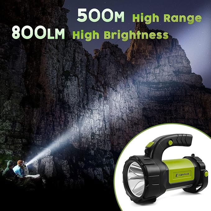 AlpsWolf Camping Lantern Rechargeable, 2 Pack Same LED Flashlight Spotlight Lantern with 800LM, 3600 mAh, Portable Bright Camping Light for Emergency Hurricane, Outdoor Hiking Power Outages