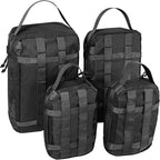 4 Set Tactical Packing Cubes ，Compressible Mesh Duffle Storage Bag,Portable Edc Molle Pouch Organizer.