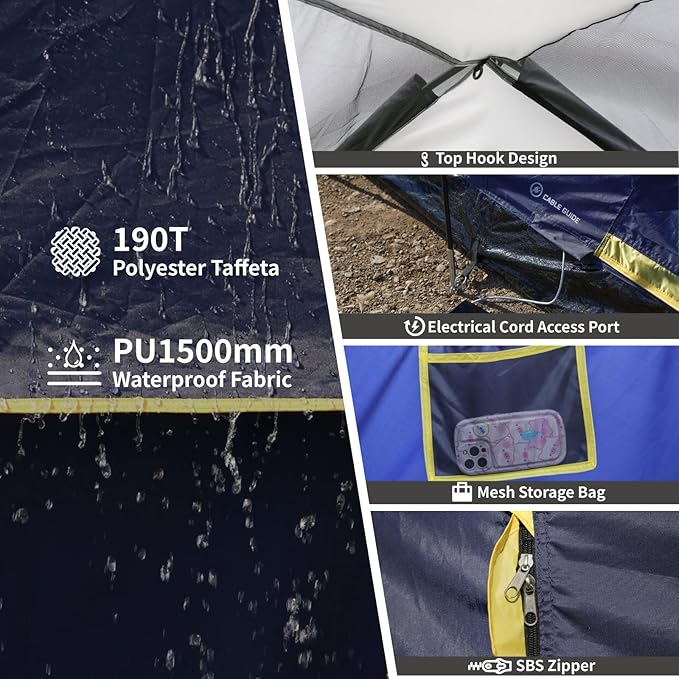 EchoSmile 10/12 Person Camping Tent Waterproof Windproof Tent with Rainfly Easy Set up for Outdoor Family Camping, Party