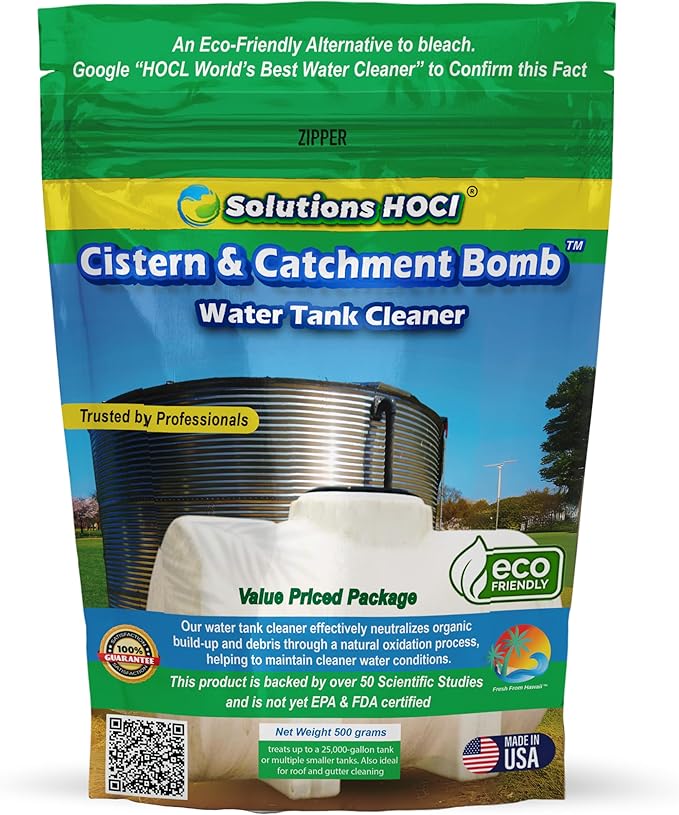Cistern & Catchment Tank Cleaner - Super Cleans your Tank - Ensures Clean Water Storage (500 Gram - Treats 25,000 Gallons)
