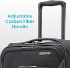 American Tourister 4 KIX 2.0 Softside Expandable Luggage with Spinners, Black, 3PC (CO/MED/LG)