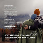 Woolly Mammoth Woolen Company Merino Wool Blanket - 66" x 90", 4 lb Orange - Heavyweight Insulated & Breathable Outdoor Throw Blanket for Camping, Hiking & Emergency Use