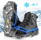 Crampons Ice Cleats Traction Snow Grips for Boots Shoes Women Men Anti Slip 19 Stainless Steel Spikes Safe Protect for Hiking Fishing Walking Climbing Mountaineering