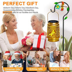 2 Pack Solar Lanterns Outdoor Decor Waterproof Dragonfly Gifts for Women Men,Metal Outdoor Solar Lanterns Outside for Garden,Yard,Patio,Lawn