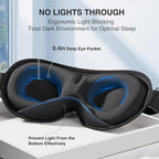 YFONG Weighted Sleep Mask, Women Men 3D Blocking Lights Sleeping Mask (4.2oz/120g), Pressure Relief Night Sleep Eye Mask with Adjustable Strap, Eye Cover Blindfold for Travel Nap Yoga, Black