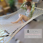 Mesh Hammock,Cotton Rope hammocks with Chains Hooks Tree Straps fit Stands from 9' to 15' for Outside Indoor Patio Yard