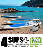 Tuomico Truely Portable Paddle Board Pump 25 PSI High Pressure Sup Air Pump,4 Minutes Fast Inflation, 74WH Rechargeable Battery Powered Electric Air Pump for Inflatable Kayak Boat Float Tent