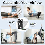 11.5 Inch Upgraded Solar Camping Fan with Light- Rechargeable Battery Fan, 10W Detachable Solar Panel, 3 Speed, 6H Timer,60° Pivot Strong Airflow for Camping Fishing RV Trips Hurricane Power Outage