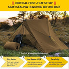 LANSHAN Ultralight Tent 3-Season Backpacking Tent for 1-Person or 2-Person Camping, Trekking, Kayaking, Climbing, Hiking