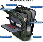 WITZMAN Travel Laptop Backpack for Men Fit 16 inch Computer Carry-on Airline Approved with USB Charging Port(B716 Army Green)