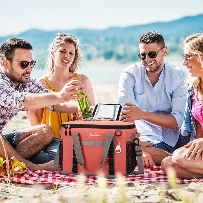 Maelstrom Collapsible Soft Cooler Bag, 24/30/60/75 Cans Beach Cooler, Ice Chest, Leakproof & Portable for Beach, Camping, Road Trips & Grocery Shopping