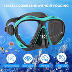 Snorkeling Gear for Adults Men Women, 3 in 1 Snorkel Set with Panoramic View Diving Mask Anti-Fog Anti-Leak, Snorkel Mask Dry Top Snorkel Fins for Swimming, Snorkeling and Travel Diving