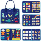 hahaland Busy Board for Toddlers - Montessori Toys Preschool Learning Activities with Life Skills, Alphabet, Number, Shape, Color, Animal, Weather - Toddler Boy Learning Educational Toys, Travel Toys