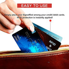 SaiTech IT 5 Pack RFID Blocking Card, Protector for Entire Wallet, Purse, and Debit Credit Cards from NFC Contactless Theft for Men & Women - Orange Black