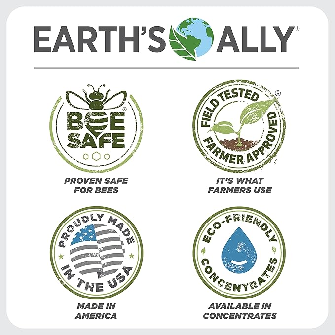 Earth's Ally 3-in-1 Plant Spray 8 oz Conc. Makes 6 gal | Better Than Neem Oil | Insecticide, Fungicide & Spider Mite Control for Organic Gardening, Pest Repellent for Indoor & Outdoor Gardening