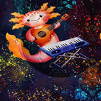 HOSIMA Cartoon Axolotl Sleeping Bags for Kids 10-12,Blue Cartoon Kids Sleeping Bags for Girls Boys,Compact Sleeping Bag for Camping Essentials and Hiking.