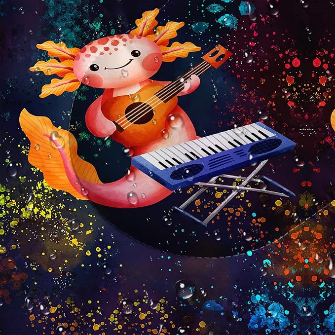 HOSIMA Cartoon Axolotl Sleeping Bags for Kids 10-12,Blue Cartoon Kids Sleeping Bags for Girls Boys,Compact Sleeping Bag for Camping Essentials and Hiking.