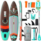 Niphean (Extra Large) Inflatable Paddle Board, SUP for 2+1 People/Family, Stand Up Paddle Board with (Beginner Friendly) StabilTrac Fin, Waterproof Phone Pouch, Paddle Boards for Adults, Gift Ideas