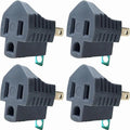 3 Prong to 2 Prong Adapter, Polarized Grounding Converter, 3-Prong Plug Adapter, ETL, Grey, 4 Pack