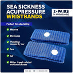 Five Oceans Motion Sickness Bands - Sea Sickness Acupressure Wristbands for Natural Relief of Nausea, Dizziness, Vomiting, and Motion Sickness - 2 Pair (4 Wristbands) - FO78-M2