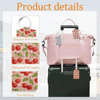 Cherry 3 Pack Luggage Tag for Suitcase, Leather Bag Tags with Privacy Cover ID Label and Durable Steel Loop for Cruise Airport Travel