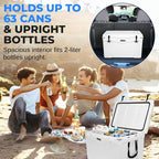 SereneLife Ultra-Tough 25-75 Quart Rotomolded Cooler Box, Holds Upto 64 Cans, Keeps Ice Up to 5 Days, Heavy-Duty Insulated Portable Ice Chest Box, Ideal for Camping, Beach, Picnics, Tailgating, etc