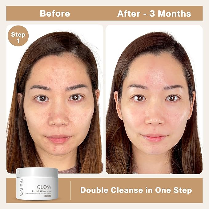 K Beauty Kit, 3 Steps Replace 10 Products - Korean Skin Care Set for Glass Skin, Rxcue Glow Patented 10-in-3 System™, TSA Approved Travel Size Cleanser + Essence + Cream, 1.01 fl oz ea