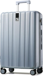 Hanke 29 Inch Luggage Suitcases With Spinner Wheels Lightweight PC hardside Rolling Suitcase With Travel Lock, Checked-Large 29-Inch(Gray)