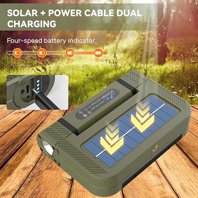 Solar Camping Light Rechargeable with Magnet, 0.73lbs, 5000mAh Battery with 3.94 ft Stand, 2400 Lumens Cordless Outdoor Lamp, Dimmable Light for Emergency, Camping, Hiking